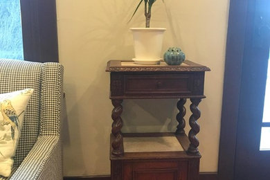 Antique French Hunting Nightstand Repurposed as Side Table
