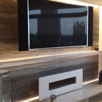 Apartment in Hampton Wick, TW11: Television Console and Fireplace