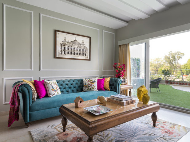 British Colonial Living Room by Deepak Aggarwal Photography