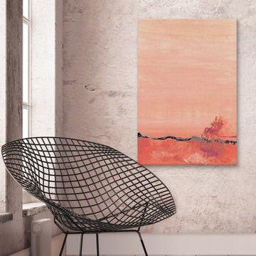 "Apricot Wave" Painting Print on Wrapped Canvas