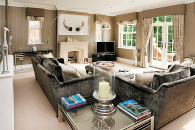 Design ideas for a large eclectic living room in Essex.