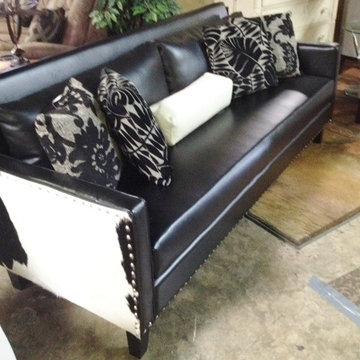 Armen Living Dallas Leather/Cowhide Sofa $795