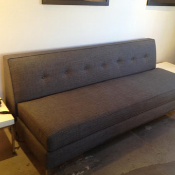 Armless Mod Grey Linen Sofa | The Sofa Company