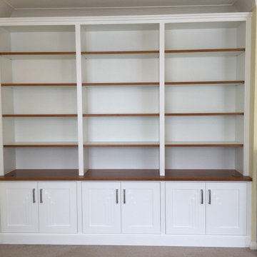Art Deco fitted bookcase and cupboards