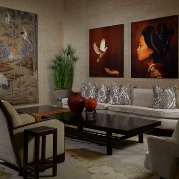 75 Wallpaper Living Room Ideas You'll Love - March, 2023 | Houzz