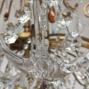 hand-blown glass chandelier