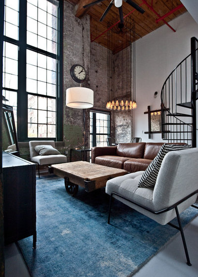 Industrial Living Room by Heirloom Design Build