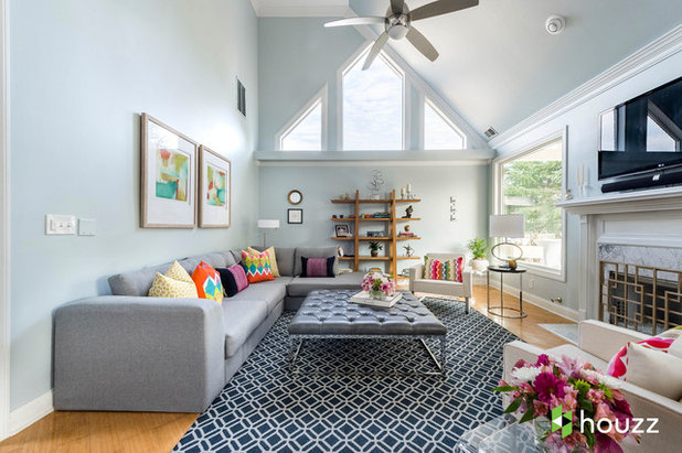Transitional Living Room by Rachel Oliver Design, LLC