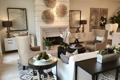 Example of a trendy living room design in Atlanta