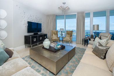 Living room - transitional living room idea in Miami