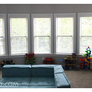 Baby Gizmo Playroom with Levolor Cordless Faux Wood Blinds