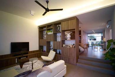 Example of an island style living room design in Singapore