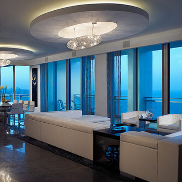 Bal Harbour penthouse living room