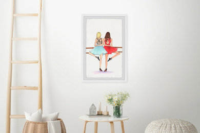 "Ballet Friends" Framed Painting Print