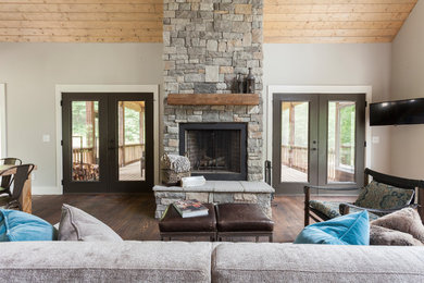 Living room - rustic living room idea in Nashville