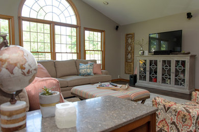 Transitional living room photo in Cincinnati
