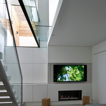 Basement Living Area with Glass Floor Allowing View to Outside