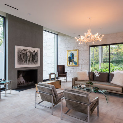Inspiration for a contemporary formal living room remodel in Houston with a standard fireplace