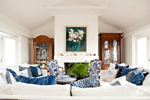 American Traditional Living Room by Black & Spiro Interior Design