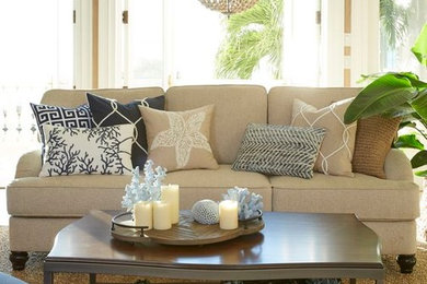 Living room - coastal living room idea in Tampa