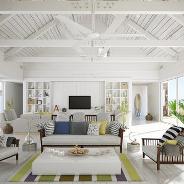 Beach Style Living Room