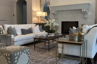 Inspiration for a transitional living room remodel in Charlotte