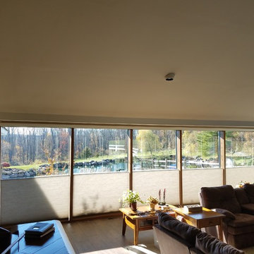 Beautiful farm in Lincoln Park.  Living room overlooking a pond. 
Hunter Douglas
