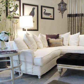 Beautiful Ivory Slipcovered Sectional