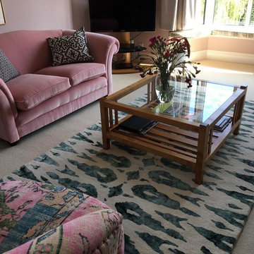 Beautiful large pink and green lounge