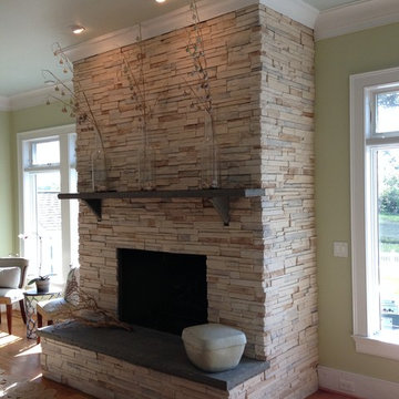 Beautiful Modern / Contemporary Stone Fireplace