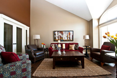 Elegant living room photo in Calgary