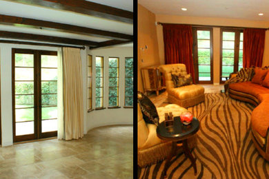 Example of a trendy living room design in Atlanta