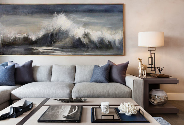Beach Style Living Room by Light on White Design Studio