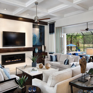 Inspiration for an eclectic living room remodel in Tampa