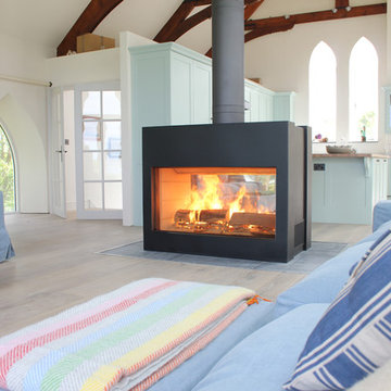 Bespoke Stuv fireplace in a converted Chapel