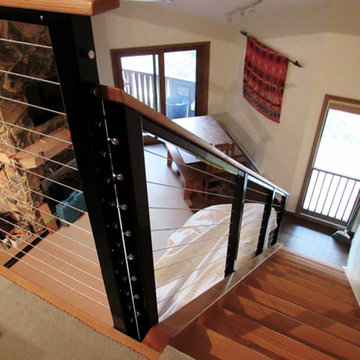 Black Aluminum Railing for Stairs and Loft in Taos Ski Valley, NM