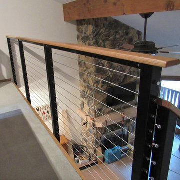 Black Aluminum Railing for Stairs and Loft in Taos Ski Valley, NM