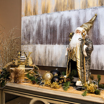 Black and Gold Holiday Decor by Marta Herbert, Designer at Star Furniture in Tex