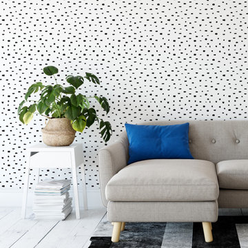 Black and White Dots Wallpaper
