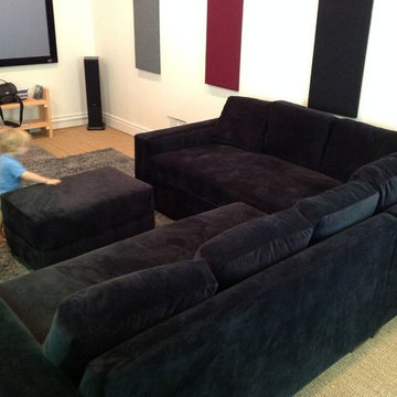 Black Straight Arm Sectional in Movie Room | The Sofa Company
