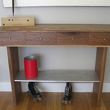 black walnut console w/6061 recycled shelf