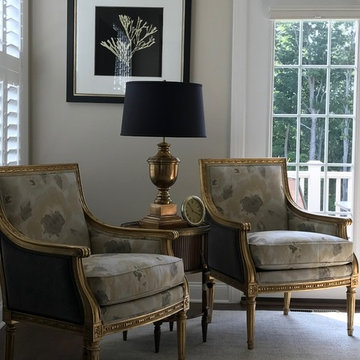 Black, White and Gold Formal Living Room