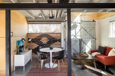 Inspiration for an industrial living room remodel in Denver