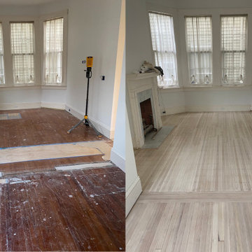 Bleached Red Oak and Red Heart of Pine Hardwood Flooring