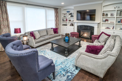 Bloomfield Hills, Transitional Living Room & Home Office