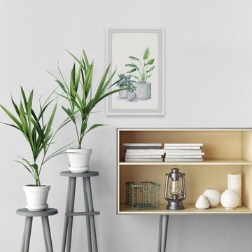 "Blooming Houseplants" Framed Painting Print