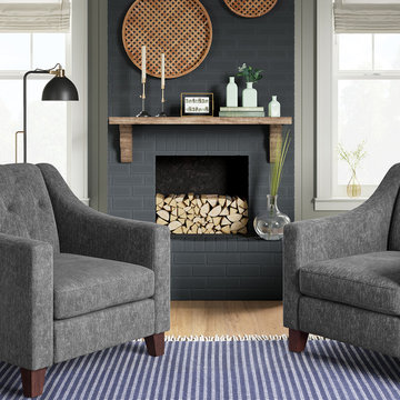 Blue & Gray Farmhouse Inspired Living Room Collection