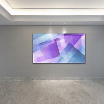 Blue and Purple Horizontal Abstract Art