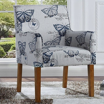 BLUE SKY BUTTERFLY UPHOLSTERED ARM  CHAIR