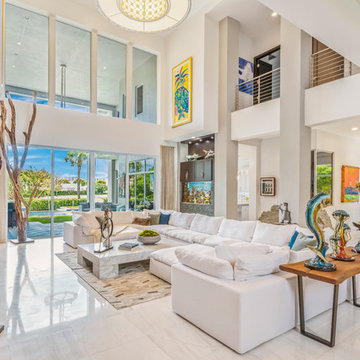 Boca Raton Intracoastal Residential Design: Living RoomThe large living room in